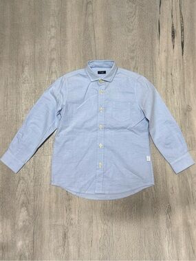 Il Gufo Boys Light Blue Button Down Shirt Cotton Stretch Size 5 NWT